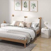 HOMCOM Bedside Table Set of 2 with 2 Drawers for Bedroom, Living Room, White | Size: 2 Pack