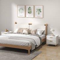 HOMCOM Bedside Table Set of 2 with 2 Drawers for Bedroom, Living Room, White | Size: 2 Pack