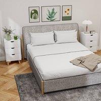 HOMCOM Bedside Tables Nightstand w/ 3 Drawers Pine Legs Set of 2, White