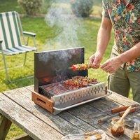 OUTSUNNY Charcoal BBQ Grill Folding Barbecue Grill for Camping Black