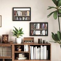 HOMCOM 30 x 40 cm Wall Bathroom Mirror, Vanity Mirror, Set of 2 in Black | Size: 40 cm x 30 cm