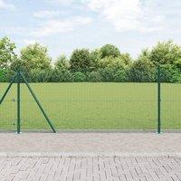 Berkfield Home Fence Post Set Set of 2 Green Steel, PVC 25 x 1 m Durable