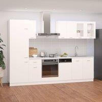 Berkfield Home 8 Piece Kitchen Cabinet Set Lyon White Engineered Wood