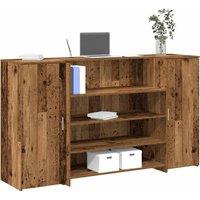 Berkfield Home Reception Desk Old Wood 180x50x103.5 cm Engineered Wood in Brown