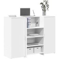 Berkfield Home Reception Desk White 135x50x103.5 cm Engineered Wood