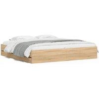 Berkfield Home Bed Frame w/Drawers Frame Sonoma Oak 180x200 cm Super King in Light Tan