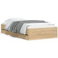 Berkfield Home Bed Frame with Drawers without Mattress Sonoma Oak 90x190 cm Single in Light Tan