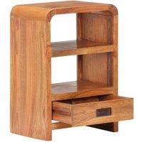 Berkfield Home Bedside Table 40x30x60 cm Solid Acacia Wood Honey Finish in Brown | Size: 40 x 30 x 60 cm