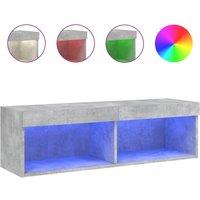 Berkfield Home TV Cabinet with LED Lights Concrete Grey 100x30x30 cm | Size: 100 x 30 x 30 cm