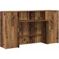 Berkfield Home Reception Desk Old Wood 180x50x103.5 cm Engineered Wood in Brown