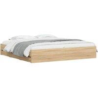 Berkfield Home Modern Bed Frame w/Drawers Frame Sonoma Oak 180x200 cm Super King in Light Tan