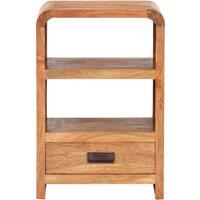 Berkfield Home Beautiful Bedside Table 40x30x60 cm Solid Acacia Wood Honey Finish in Brown | Size: 40 x 30 x 60 cm
