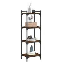 Berkfield Home Decorative Bookcase 4-Tier Smoked Oak 40x30x120 cm Engineered Wood in Brown | Size: 40 x 30 x 120 cm