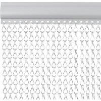 Berkfield Home Durable Chain Door Fly Screen 90x200 cm Aluminium in Silver
