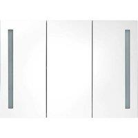 Berkfield Home LED Bathroom Mirror Cabinet 89x14x62 cm Shining White | Size: 89 x 14 x 62 cm