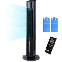Geepas 42 Tower Air Cooler Fan with 3L Water Tank, 2 Ice Packs & Remote in Black