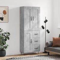 Berkfield Home Highboard Concrete Grey 69.5x34x180 cm Engineered Wood