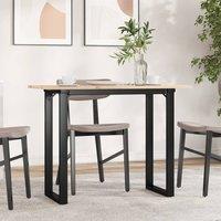 Berkfield Home Dining Table O-Frame 100x50x75 cm Solid Wood Pine & Steel in Brown | Size: 100 x 50 x 75 cm