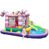 CASART 9-in-1 Inflatable Bounce House Blow Up Water Slide Park w/Splash Pools