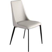 Angel Cerda Light Grey Leatherette Dining Chair - Black Stainless