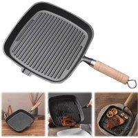 Havendro Grill Pan Non Stick Griddle Frying Poring Lips Induction in Black