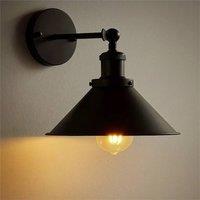 Havendro Vintage Industrial Wall Light Metal Brushed Adjustable Wall in Black