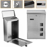 Havendro Outdoor Wall Mounted Mailbox Lockable Metal Mail Letter Post in Silver