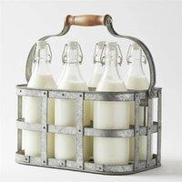 Havendro 6 Milk Bottle Holder Tidy Crate Rack Carry Carrier Doorstep Store in Silver