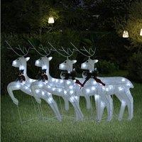 Berkfield Home Christmas Reindeers 4 pcs White 80 LEDs