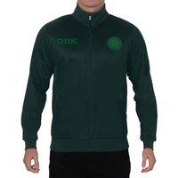 Celtic FC Men's Adults Retro Track Top Jacket in Green | Size: Large