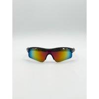 SVNX Men's Sports Racer Sunglasses with Hard Case in Metallics