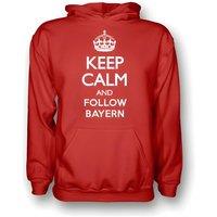 Bayern Munich Men's Mens Keep Calm & Follow Hoody in Red | Size: Small