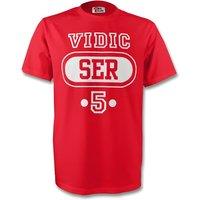 Serbia Men's Mens Nemanja Vidic Ser T-Shirt in Red | Size: Small
