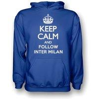 Inter Milan Men's Mens Keep Calm & Follow Hoody in Blue | Size: XL