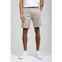 Kensington Eastside Men's Cotton Belted Chino Shorts in Stone | Size: XL