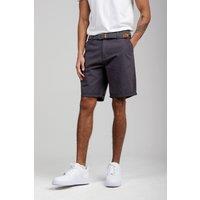 Kensington Eastside Men's Cotton Belted Chino Shorts in Charcoal | Size: Medium