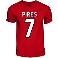Arsenal FC Men's Robert Pires Hero T-Shirt in Red | Size: Small