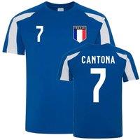 France Men's Mens Eric Cantona Sports Training Jersey in Blue | Size: Large