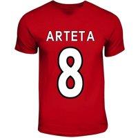 Arsenal FC Men's Mens Mikel Arteta Hero T-Shirt in Red | Size: XL