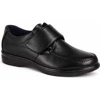 Thomas Blunt Men's Touch Fastening Formal Shoes with Stitched Apron Detail in Jet Black | Size: 12