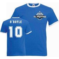 St Johnstone Men's Mens George O'Boyle Ringer Tee in Blue | Size: Medium