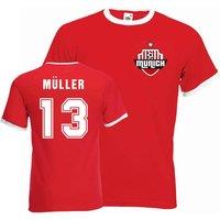 Bayern Munich Men's Mens Thomas Muller Ringer Tee in Red | Size: Small