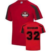 AC Milan Men's Mens David Beckham Milan Sport Training Jersey in Red | Size: Large