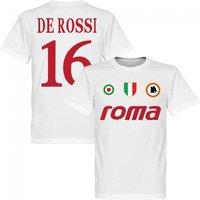 AS Roma Men's Mens Roma Vintage De Rossi 16 Team T-Shirt in White | Size: Medium