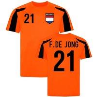 Netherlands Men's Mens Holland Sports Training Jersey - F. De Jong 21 in Orange | Size: Medium
