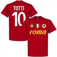AS Roma Men's Mens Roma Vintage Totti 10 Team T-Shirt - Tango in Maroon | Size: Large