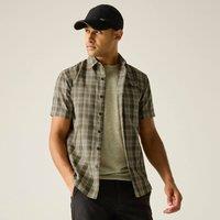 Regatta Men's Mindano Short Sleeved Check Shirt in Light Khaki | Size: Medium