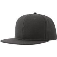 Atlantis Men's 6 Panel Flat Peak Baseball Cap in Dark Grey