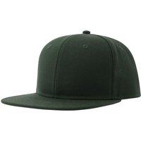 Atlantis Men's 6 Panel Flat Peak Baseball Cap in Bottle Green