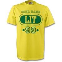 Lithuania Men's Lit T-Shirt + Your Name in Yellow | Size: Large